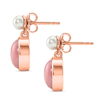 D'Joy AA Rosa Opal und S&uuml;&szlig;wasser Perle Ohrringe