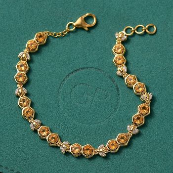 GP Honeycomb Trionfo Kollektion - AA Citrin, Zirkon und Kanchanaburi blaues Saphir Armband - 5,31 ct.