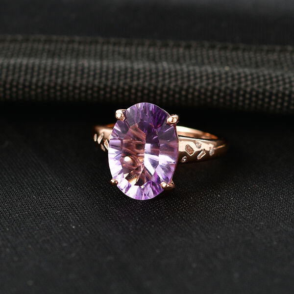 D'Joy AAA Rose De France Amethyst und Diamant Ring - 5,46 ct. image number 2