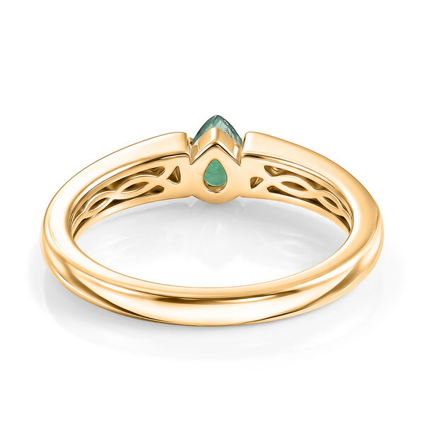 D'Joy AAA Kagem Sambischer Smaragd Ring 925 Silber 750 Vergoldet (Gr&ouml;&szlig;e 17.00) ca. 0.28 ct image number 6