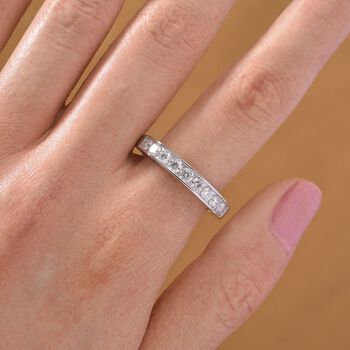 RADIANTA GRA zertifiziert Moissanit (D-VVS) Ring 925 Silber rhodiniert (Gr&ouml;&szlig;e 18.00) ca. 0.99 ct