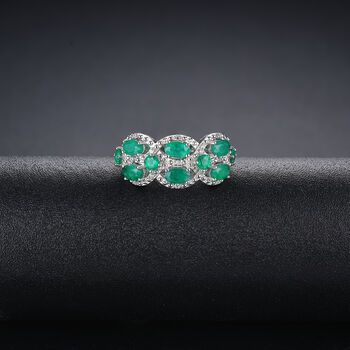 AAA Kagem sambischer Smaragd und Zirkon-Ring - 1,93 ct.