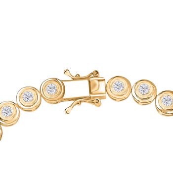 LUXURIANT DIAMOND - Lab Grown Diamant SI-GH Armband ca. 19 cm 925 Silber 750 Gelbgold Vermeil ca. 4.00 ct