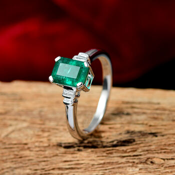 RHAPSODY AAAA Kagem sambischer Smaragd und VS-EF Diamant Ring in 950 Platin - 1,81 ct.