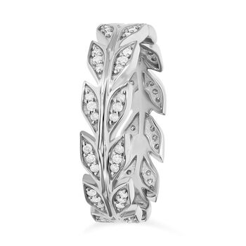 Wei&szlig;er Diamant Ring, 925 Silber platiniert (Gr&ouml;&szlig;e 18.00) ca. 0.33 ct