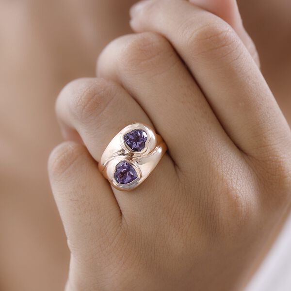 GP Amore Kollektion - Rose De France Amethyst und Kanchanaburi  blauer Saphir-Ring - 2,03 ct. image number 2