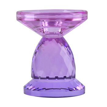 Kerzenhalter aus Glas, Rosa und lila