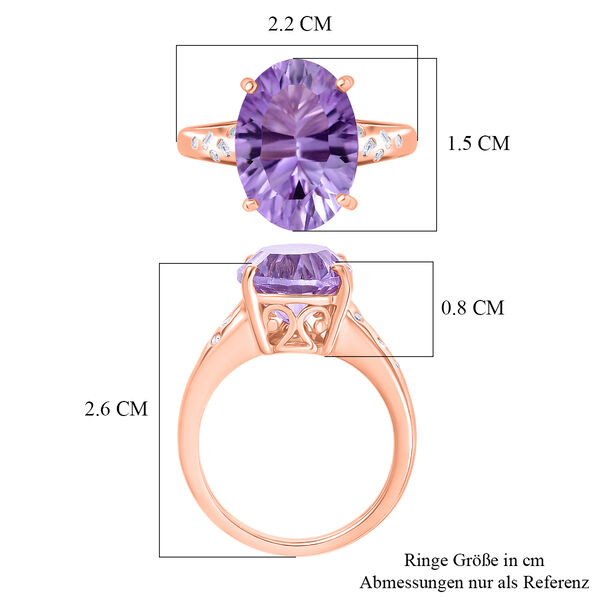 D'Joy AAA Rose De France Amethyst und Diamant Ring - 5,46 ct. image number 7
