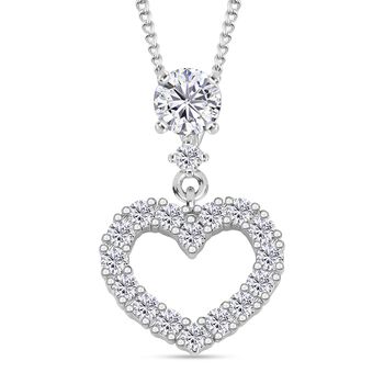 RADIANTA GRA zertifiziert Moissanit (D-VVS) Anh&auml;nger mit Kette ca. 45 cm 925 Silber rhodiniert ca. 1.05 ct