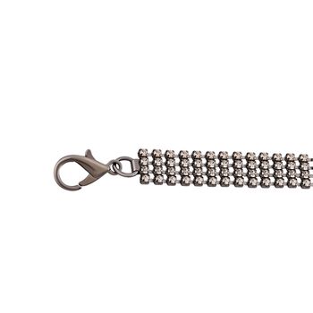 Kristall G&uuml;rtel ,100% Glaskristall und Metall, L130cm, 60g, schwarz