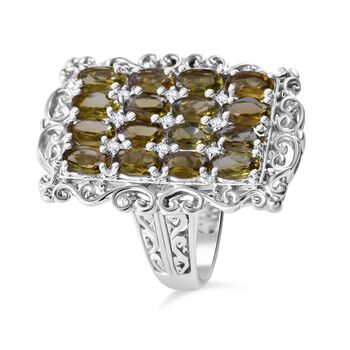 Gelber Turmalin und Zirkon-Ring - 3,39 ct.