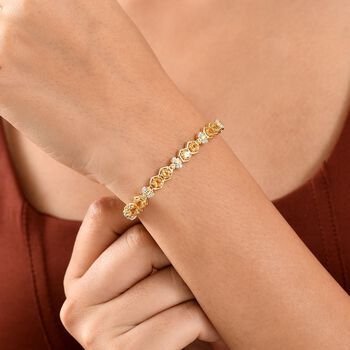 GP Honeycomb Trionfo Kollektion - AA Citrin, Zirkon und Kanchanaburi blaues Saphir Armband - 5,31 ct.
