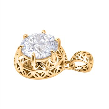 D'Joy Moissanit Anh&auml;nger, 925 Silber 750 Gelbgold Vermeil - 2,23 ct.