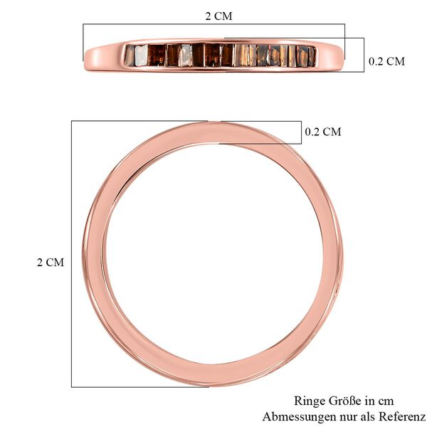 Roter Diamant-Ring, 925 Silber ros&eacute;vergoldet  ca. 0,25 ct image number 7