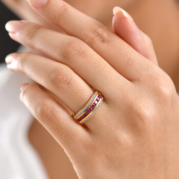 D'Joy AA burmesischer Rubin und Zirkon Ring - 1,34 ct.