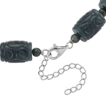 EXTREM SELTEN - D'Joy Nat&uuml;rlicher Olmek Jadeit Halskette, ca. 45 cm + 5 cm Extender, 925 Silber rhodiniert ca. 450.00 ct