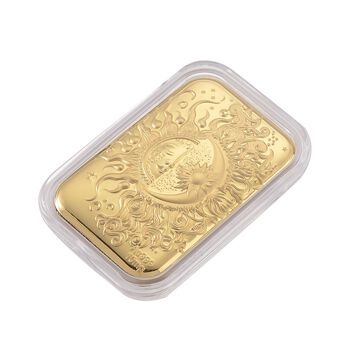 999er Goldfolie mit Sonnen- und Mondmotiv, 10mg, 3,1x4,5cm