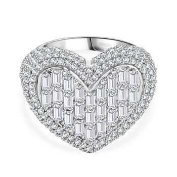 GP Amore Kollektion - Wei&szlig;er Zirkon, Kanchanaburi Blauer Saphir Ring 925 Silber rhodiniert (Gr&ouml;&szlig;e 20.00) ca. 4.70 ct