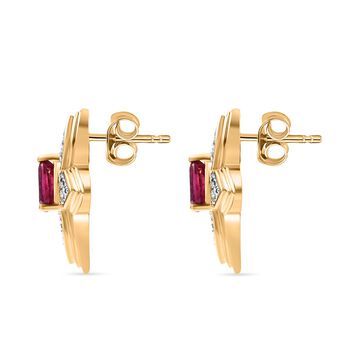 D'Joy Afrikanische Rubin und Zirkon Ohrringe - 2,48 ct.