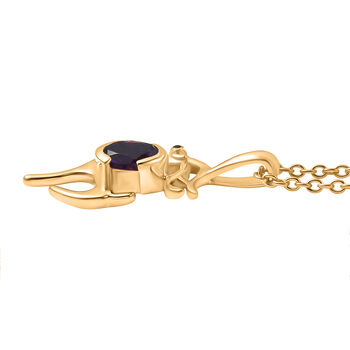EverTrue afrikanischer Amethyst und schwarzer Spinell Anh&auml;nger mit 50cm Kette - 0,72 ct.