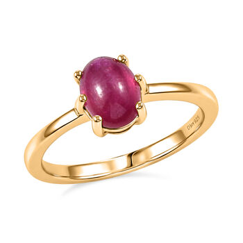 D'Joy Afrikanischer Rubin (Fissure gef&uuml;llt) Ring 925 Silber vergoldet (Gr&ouml;&szlig;e 16.00) ca. 1,83 ct
