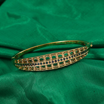 GP Royal Art D&eacute;co Kollektion- Kanchanaburi blauer Saphir 19cm Armreif - 1,55 ct.
