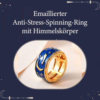 Emaillierter Anti-Stress-Spinning-Ring mit Himmelsk&ouml;rper