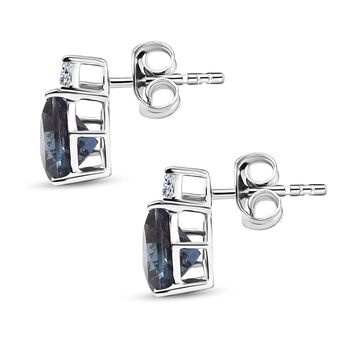 AAA Lab Grown Alexandrit, Lab Grown Diamant Ohrringe 417 Gold ca. 3.33 ct