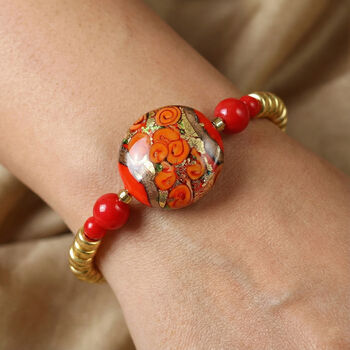 IL MURANO DI FRANCESCA- rotes MILLEROSE WRAP 19cm Armband