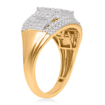 Wei&szlig;er Diamant Ring, 925 Silber Gelbgold Vermeil, (Gr&ouml;&szlig;e 21.00) ca. 1.00 ct