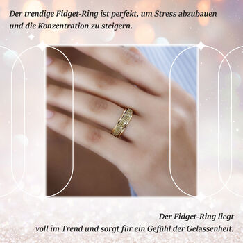 Anti-Stress Spinning Ring mit gelben Diamanten P3, ca. 1,00 ct.