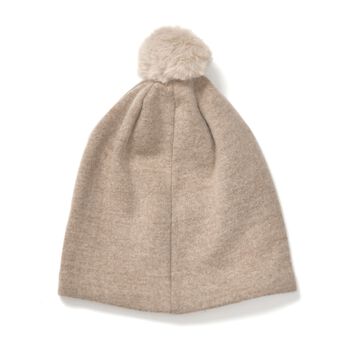 LA MAREY 2er-Set Kaschmir M&uuml;tzen und Handschuhen mit Mikropl&uuml;sch-Futter, Beige