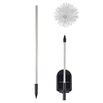 LIVMORE Solarleuchte, Pusteblumen Design, warmwei&szlig;, mit Solarpanel, 10x72cm, Schwarz