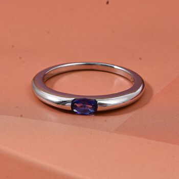 D'Joy AA Tansanit Ring 925 Silber rhodiniert (Gr&ouml;&szlig;e 18.00) ca. 0,23 ct