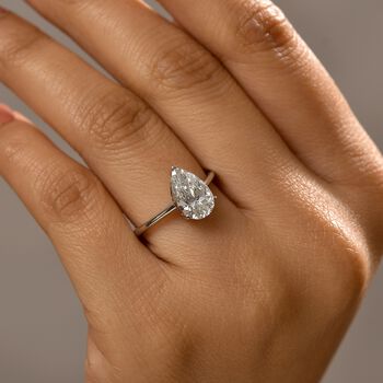 LUXURIANT SGL zertifizierter VS-EF Labor Tropfenschliff Diamant Ring in 950 Platin - 2 ct.