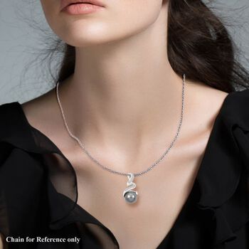 ILIANA zertifiziert und gepr&uuml;ft AAA Tahiti Perle und Diamant (SI) Anh&auml;nger in 750 Wei&szlig;gold