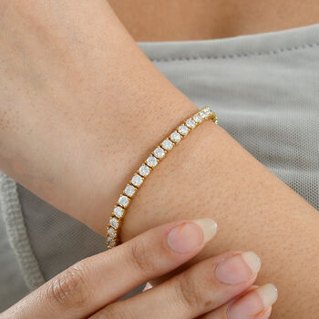 D'Joy Moissanit 19cm Armband, 925 Silber 750 Gelbgold Vermeil - 7,18 ct.