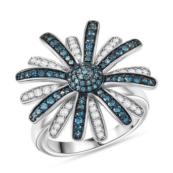 D'Joy blauer und wei&szlig;er Diamant Ring - 1 ct.