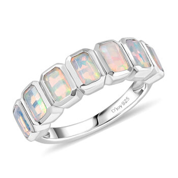 D'Joy AA nat&uuml;rlicher, &auml;thiopischer Welo Opal Ring, 925 Silber platiniert - 1,58 ct.