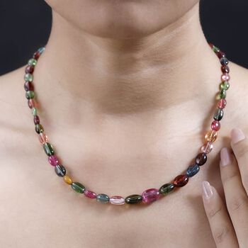 ILIANA zertifiziert und gepr&uuml;ft AAA Multi-Turmalin Halskette in 750 Gold, 45cm - 116,96 ct.