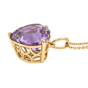 D'Joy AA Rose De France Amethyst Anh&auml;nger mit 50cm Kette - 10,55 ct.