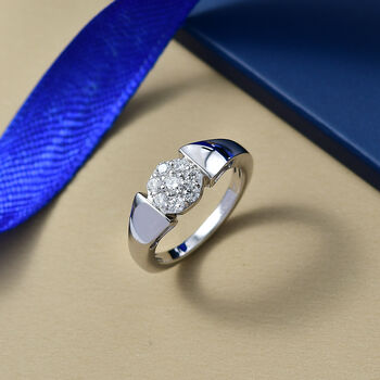 LUXURIANT SI-GH Labor Diamant Ring, 925 Silber rhodiniert - 0,50 ct.