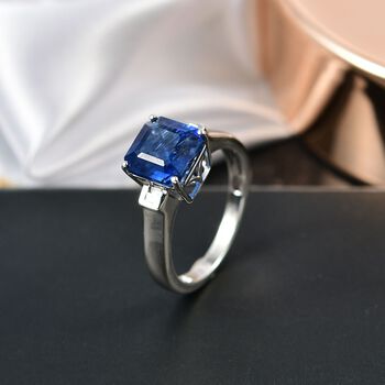 LUXURIANT AA Nat&uuml;rlicher Kaschmir Kyanit und Labor Diamant Ring - 3,15 ct.