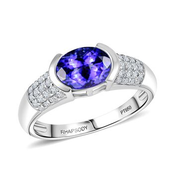 RHAPSODY AAAA Tansanit und VS Diamant Ring in 950 Platin - 2,53 ct.