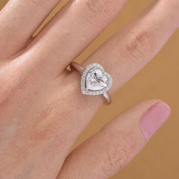 RADIANTA GRA zertifiziert Moissanit (D-VVS) Ring 925 Silber rhodiniert (Gr&ouml;&szlig;e 18.00) ca. 2.14 ct