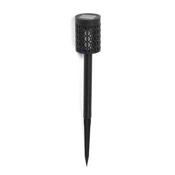 4er Set - Solar LED Gartenlichter, Flackerflamme, 5,5x36cm, schwarz