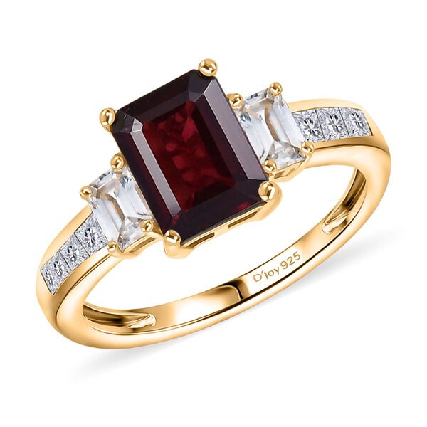 D'Joy Rhodolith Granat und Zirkon Ring und Anh&auml;nger mit 50cm Kette image number 12