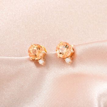 LUXORO zertifiziert und gepr&uuml;ft AAA kaiserlicher Topas und Diamant Ohrringe in 417 Gold - 1,2 ct.