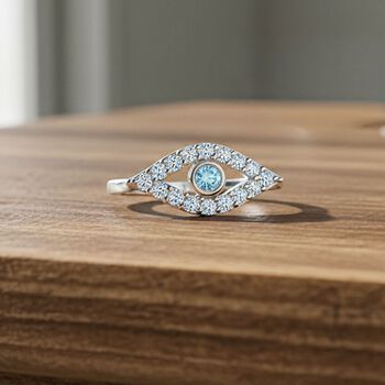 LUXURIANT SI Labor blauer Diamant und SI-GH wei&szlig;er Labor Diamant Ring - 0,51 ct.
