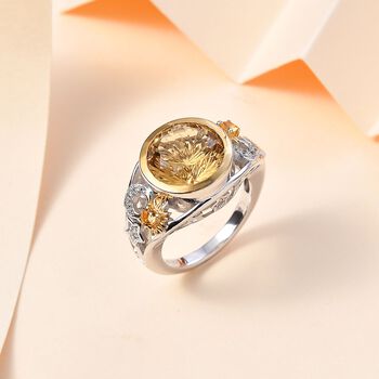 Citrin Ring 925 Silber  (Gr&ouml;&szlig;e 17.00) ca. 8,34 ct